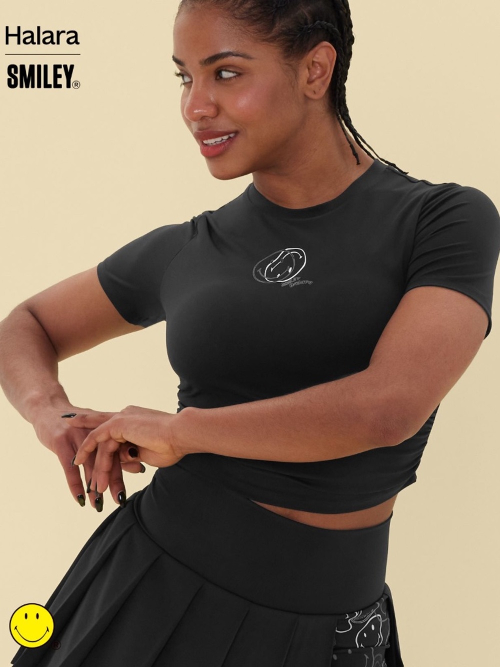 Halara x Smiley® UltraSculpt™ Ruched T-Shirt Size XS